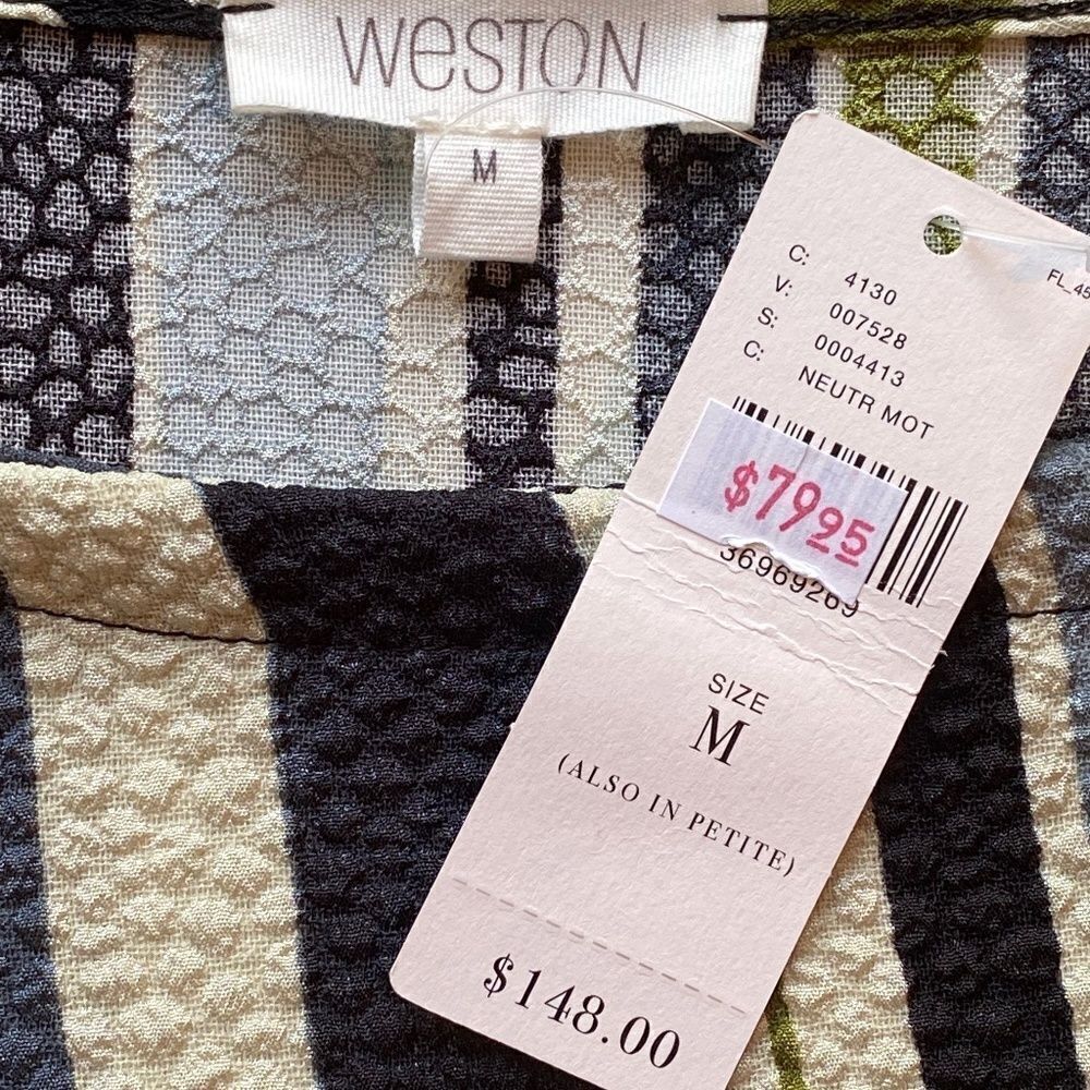 0176 Anthropology Weston Wear Boho Geometric Dress Tunic Size M New - Picture 5 of 10